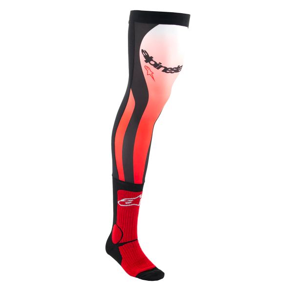 Chaussettes Cross Alpinestars Knee Brace Socks Bright Red White Chaussettes Cross Alpinestars Knee Brace Socks Bright Red White
