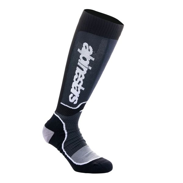 Chaussettes Cross Alpinestars MX Plus Socks Black White Chaussettes Cross Alpinestars MX Plus Socks Black White