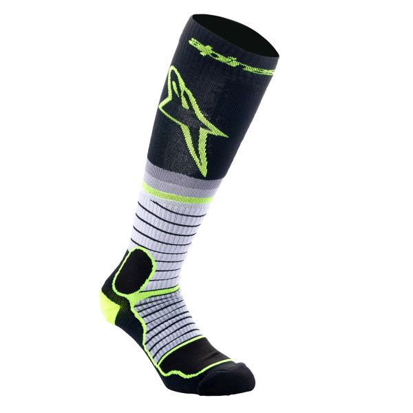 Chaussettes Cross Alpinestars MX Pro Socks Black Grey Yellow Fluo Chaussettes Cross Alpinestars MX Pro Socks Black Grey Yellow Fluo