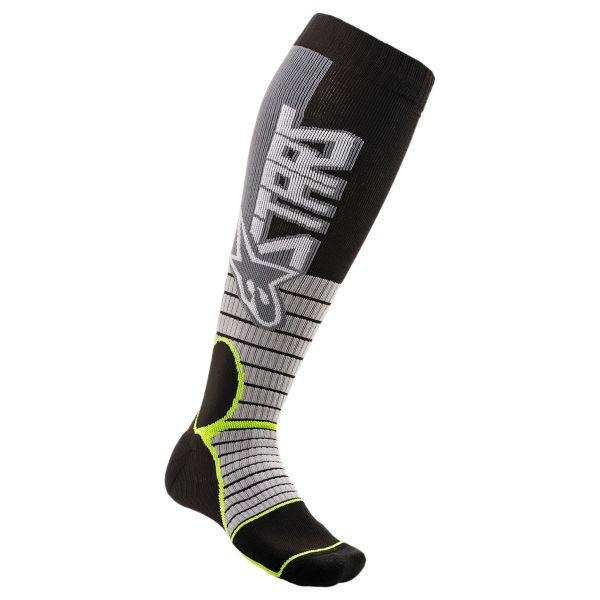 Chaussettes Cross Alpinestars Mx Pro Socks Cool Grey Yellow Fluo