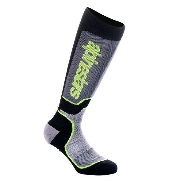 Chaussettes Cross Alpinestars Youth MX Plus Black Grey Yellow Fluo Chaussettes Cross Alpinestars Youth MX Plus Black Grey Yellow Fluo