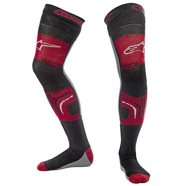 Chaussettes Cross Alpinestars Knee Brace Socks Red Black