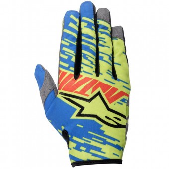 Gants Cross Alpinestars Racer Braap Blue Red Lime Green Gants Cross Alpinestars Racer Braap Blue Red Lime Green