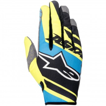 Gants Cross Alpinestars Racer Supermatic Black Blue Yellow Enfant Gants Cross Alpinestars Racer Supermatic Black Blue Yellow Enfant