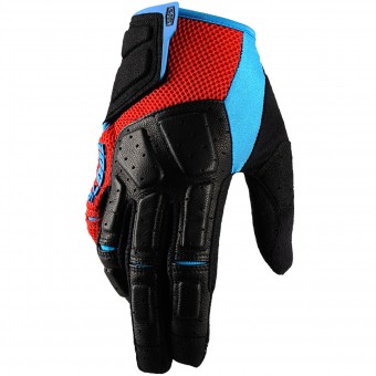 Gants Cross 100% Simi Red Cyan Gants Cross 100% Simi Red Cyan