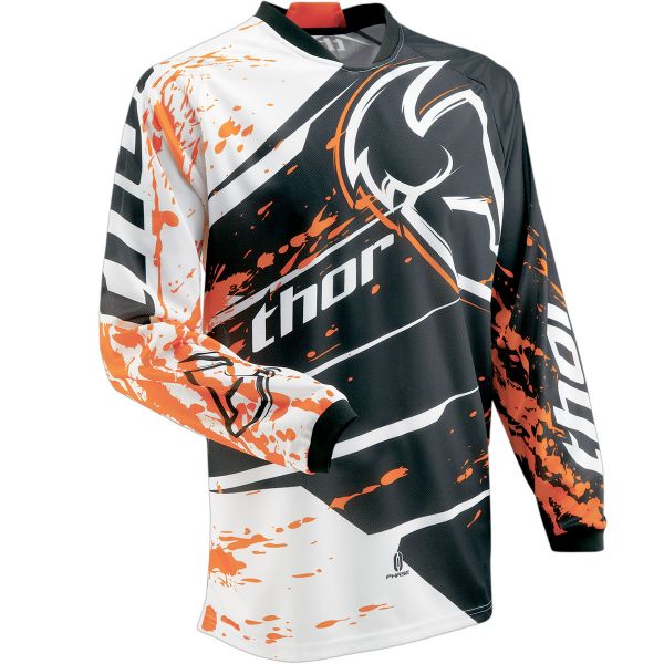 Maillot Cross Thor Phase Splatter Orange Jersey Enfant
