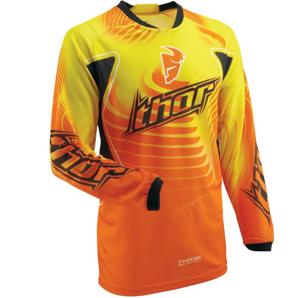 Maillot Cross Thor Phase Vented Warp Yellow Jersey