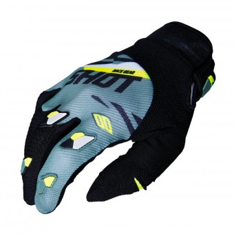 Gants Cross SHOT Contact Score Kaki Neon Jaune CE Gants Cross SHOT Contact Score Kaki Neon Jaune CE