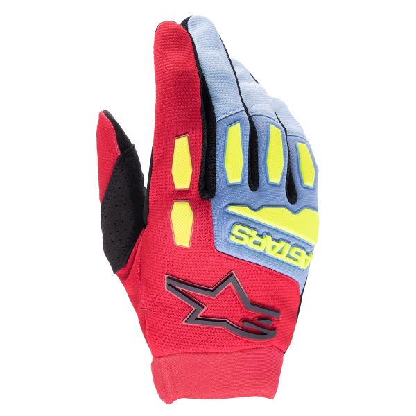 Gants Cross Alpinestars Full Bore Light Blue Red Berry Black