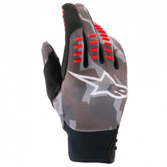 Gants Cross Alpinestars SMX-E Black Camo Red Fluo Gants Cross Alpinestars SMX-E Black Camo Red Fluo