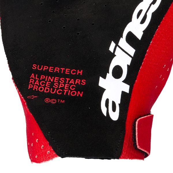 Alpinestars Supertech Mx Gloves Fire Red Black White