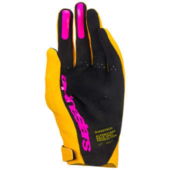Alpinestars Supertech Mx Gloves Gold Black Fluo Pink
