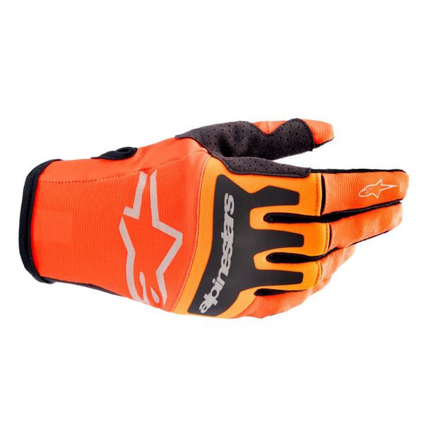 Gants Cross Alpinestars Techstar Gloves Hot Orange Black