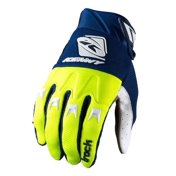 Gants cross Kenny Track Navy Neon Yellow Kid Gloves Au Meilleur Prix