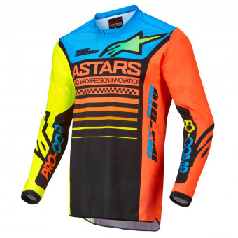Maillot Cross Alpinestars Racer Compass Black Yellow Fluo Coral Enfant Maillot Cross Alpinestars Racer Compass Black Yellow Fluo Coral Enfant