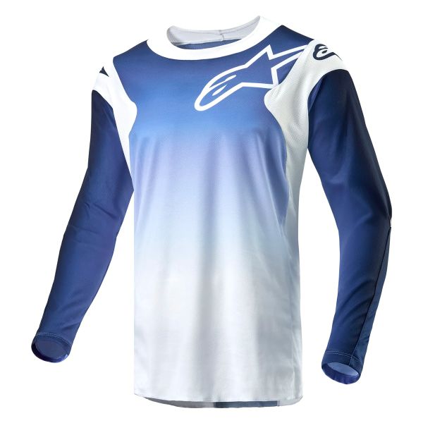 Maillot Cross Alpinestars Racer Hoen White Dark Navy Light Blue