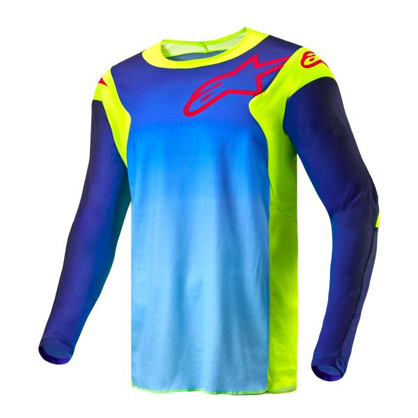 Maillot Cross Alpinestars Racer Hoen Yellow Fluo Blue Night Navy