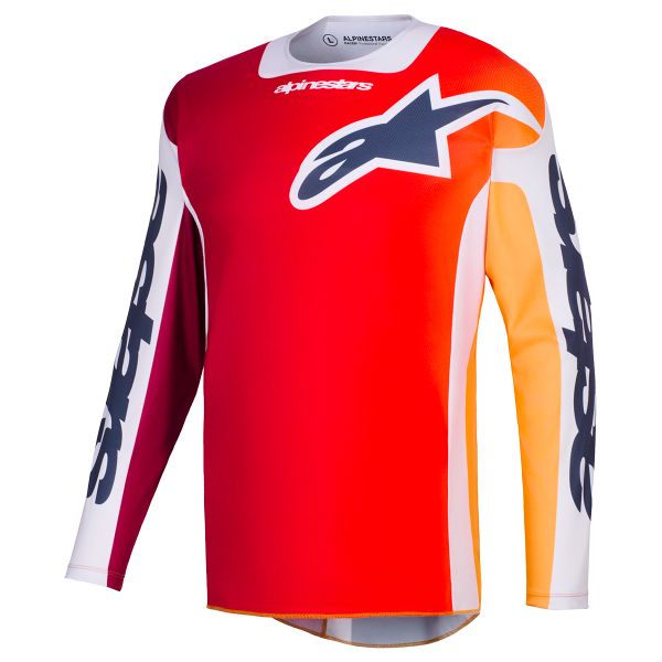 Maillot Cross Alpinestars Racer Portl Jersey Red Light Gray Dark Gray