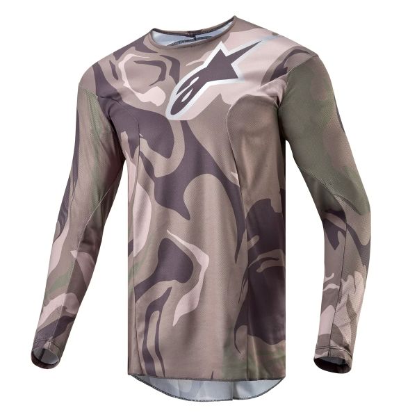 Maillot Cross Alpinestars Racer Tactical Military Green Camo Brown