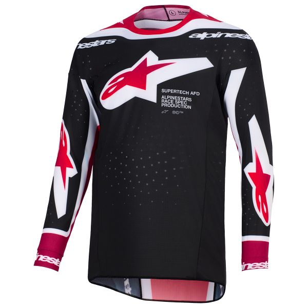 Maillot Cross Alpinestars Supertech Pro Vista Jersey Black Red White