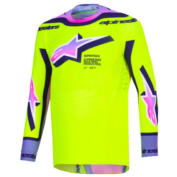 Maillot Cross Alpinestars Supertech Vista Jersey Yellow Purple Black