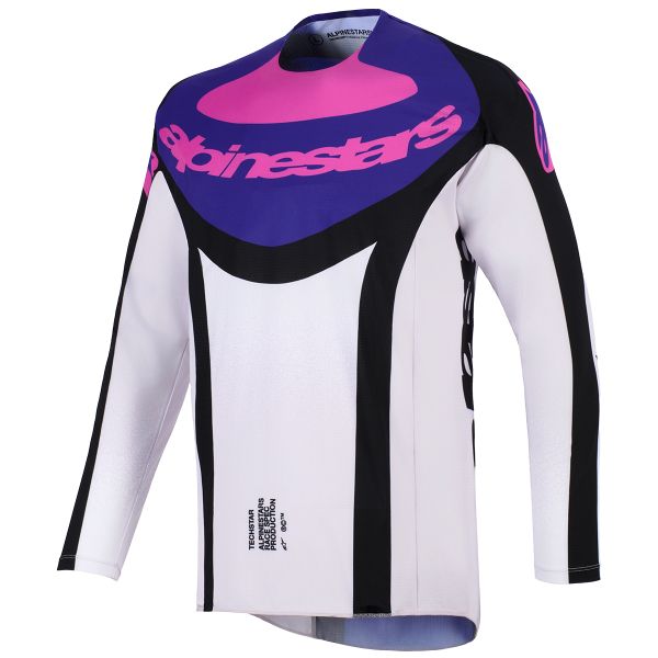 Maillot Cross Alpinestars Techstar Knif Jersey Black Light Gray Purple