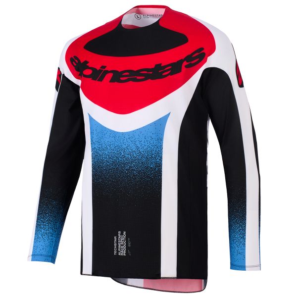 Maillot Cross Alpinestars Techstar Knif Jersey Black White Red
