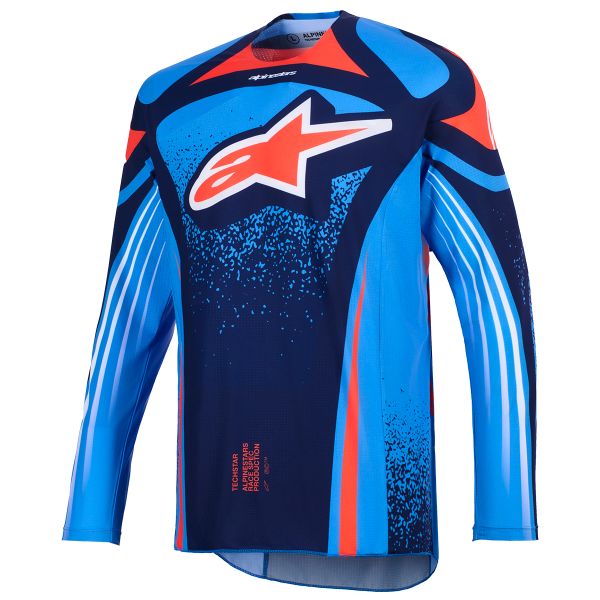 Maillot Cross Alpinestars Techstar Nomur Jersey Dark Navy Orange Ucla Blue