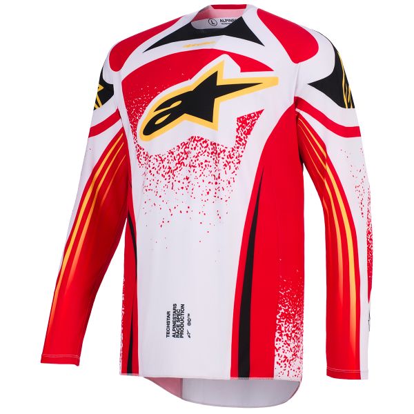 Maillot Cross Alpinestars Techstar Nomur Jersey Light Gray Red Black
