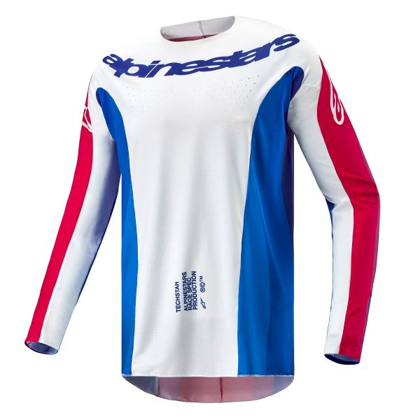 Maillot Cross Alpinestars Techstar Pneuma Blue Mars Red White