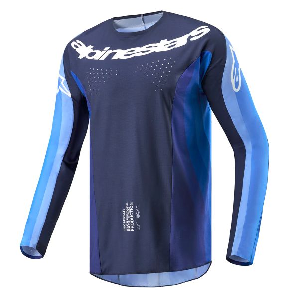 Maillot Cross Alpinestars Techstar Pneuma Dark Navy Light Blue