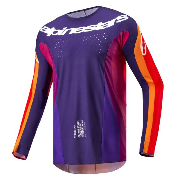 Maillot Cross Alpinestars Techstar Pneuma Deep Purple Orange Deep Blue