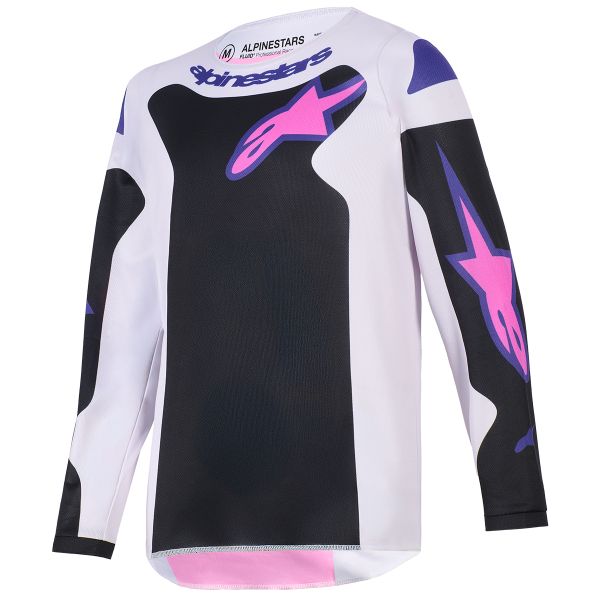 Maillot Cross Alpinestars Youth Fluid Grid Jersey Black Light Gray Purple