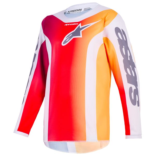 Maillot Cross Alpinestars Youth Fluid Portl Jersey Red Light Gray Dark Gray