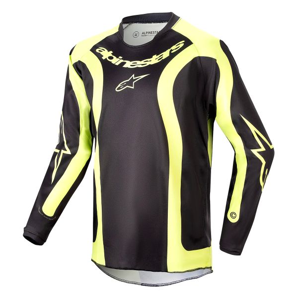 Maillot Cross Alpinestars Youth Racer Lurv Black Yellow Fluo