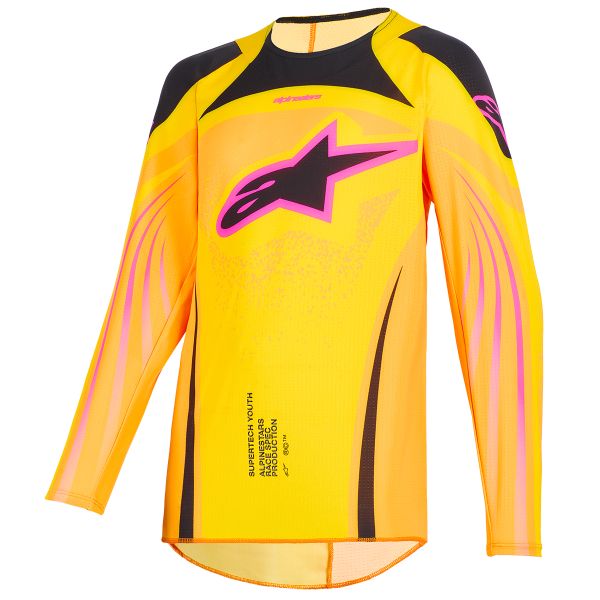 Maillot Cross Alpinestars Youth Supertech Nomur Jersey Orange Yellow Pink