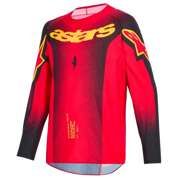 Maillot Cross Alpinestars Youth Supertech Scenz Jersey Red Black Yellow