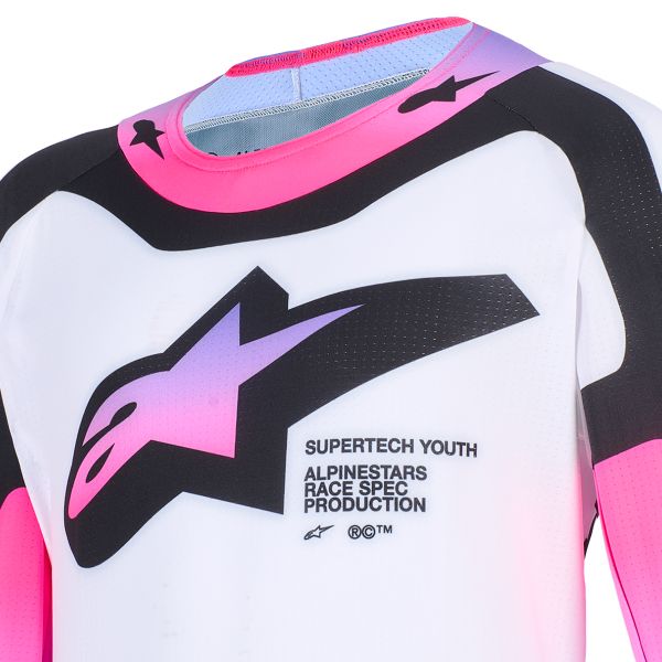 Alpinestars Youth Supertech Vista Jersey White Purple Black