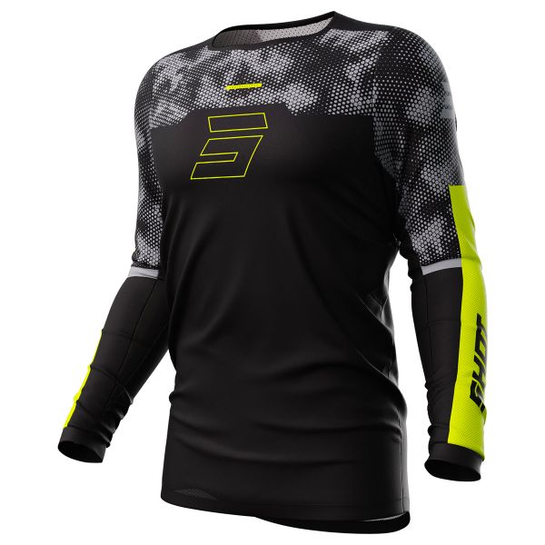 Maillot Cross SHOT Contact Patrol Black Neon Yellow Maillot Cross SHOT Contact Patrol Black Neon Yellow