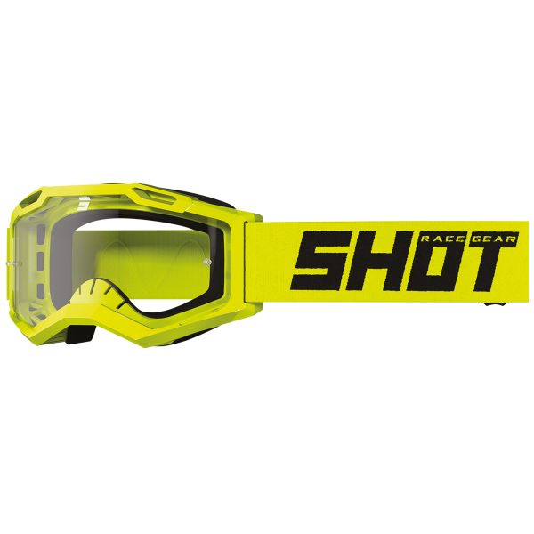 Masque Cross SHOT Rocket Kid 2.0 Solid Neon Yellow Glossy