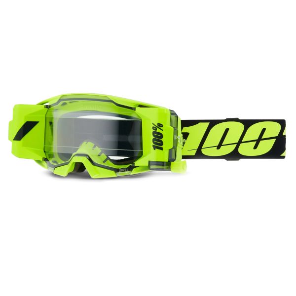 Masque Cross 100% Armatic Forecast Jaune Fluo - Ecran Clair