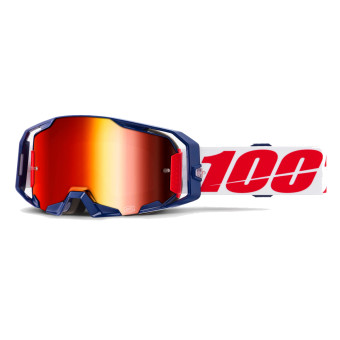 Masque Cross 100% Armatic Mach Z - Ecran Mirror Rouge