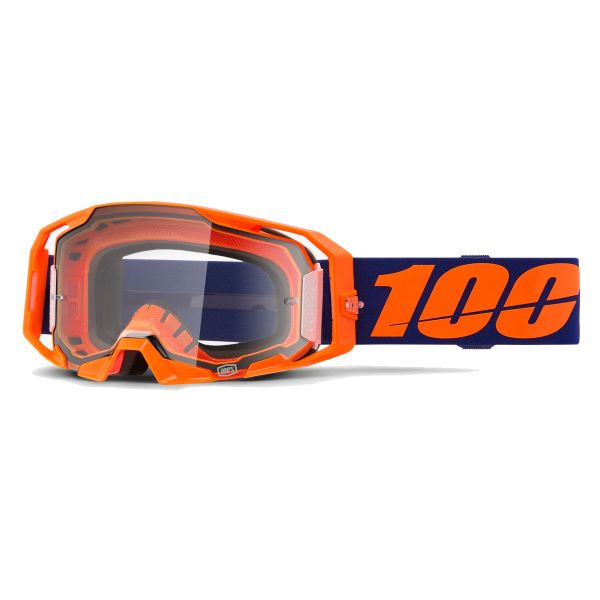 Masque Cross 100% Armatic Orange Fluo - Ecran Clair