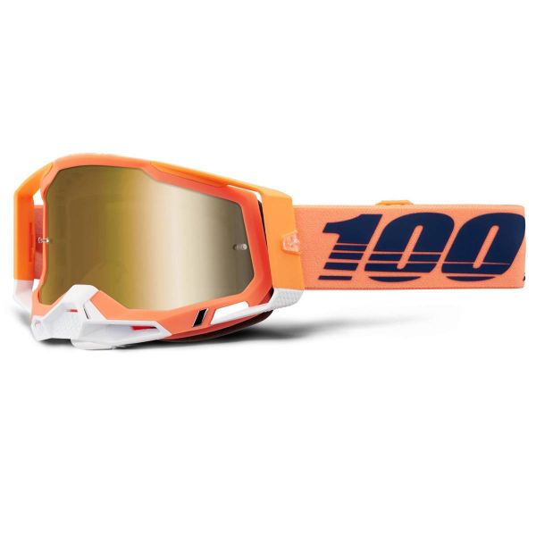 Masque Cross 100% Racecraft 2 Coral - Iridium Or