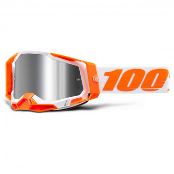 Masque Cross 100% Racecraft 2 Orange - Iridium Argent Masque Cross 100% Racecraft 2 Orange - Iridium Argent