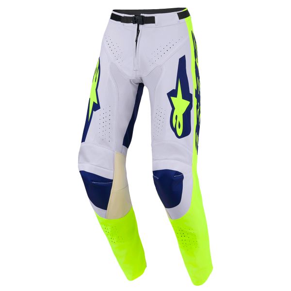 Pantalon Cross Alpinestars Racer Air Riway Pants Light Gray Yellow Fluo Blue