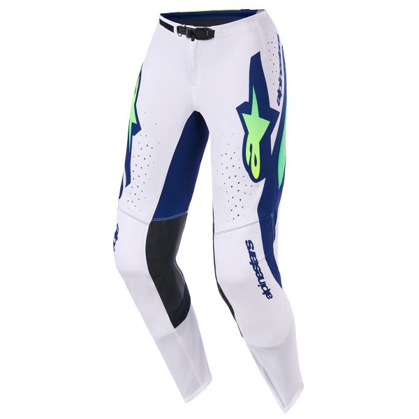 Pantalon Cross Alpinestars Supertech Vista Pants Light Gray Yellow Fluo Blue