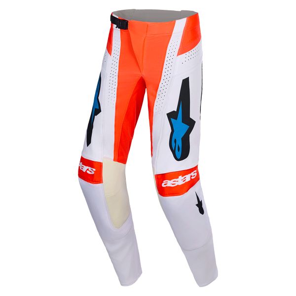 Pantalon Cross Alpinestars Techstar Knif Pants Light Gray Orange Fluo Black