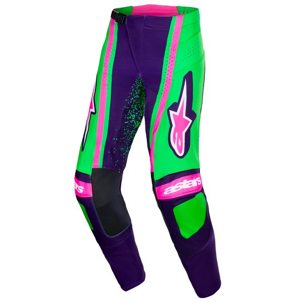 Pantalon Cross Alpinestars Techstar Nomur Pants Deep Purple Green Pink Fluo