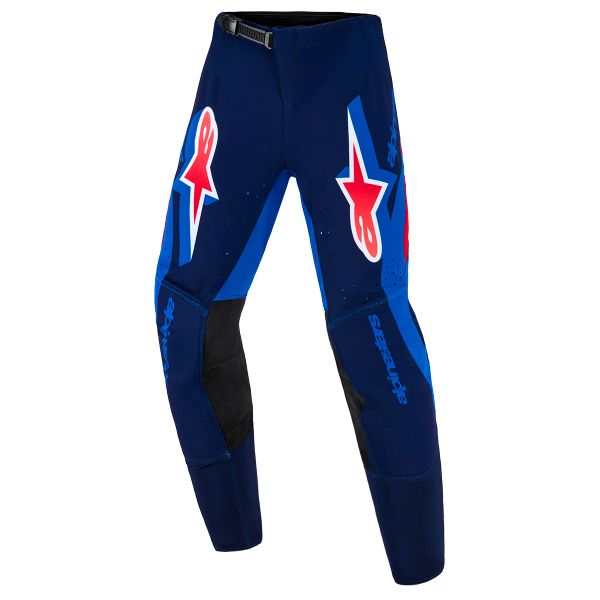 Pantalon Cross Alpinestars Youth Supertech Vista Pants Dark Navy Hot Coral Cobalt